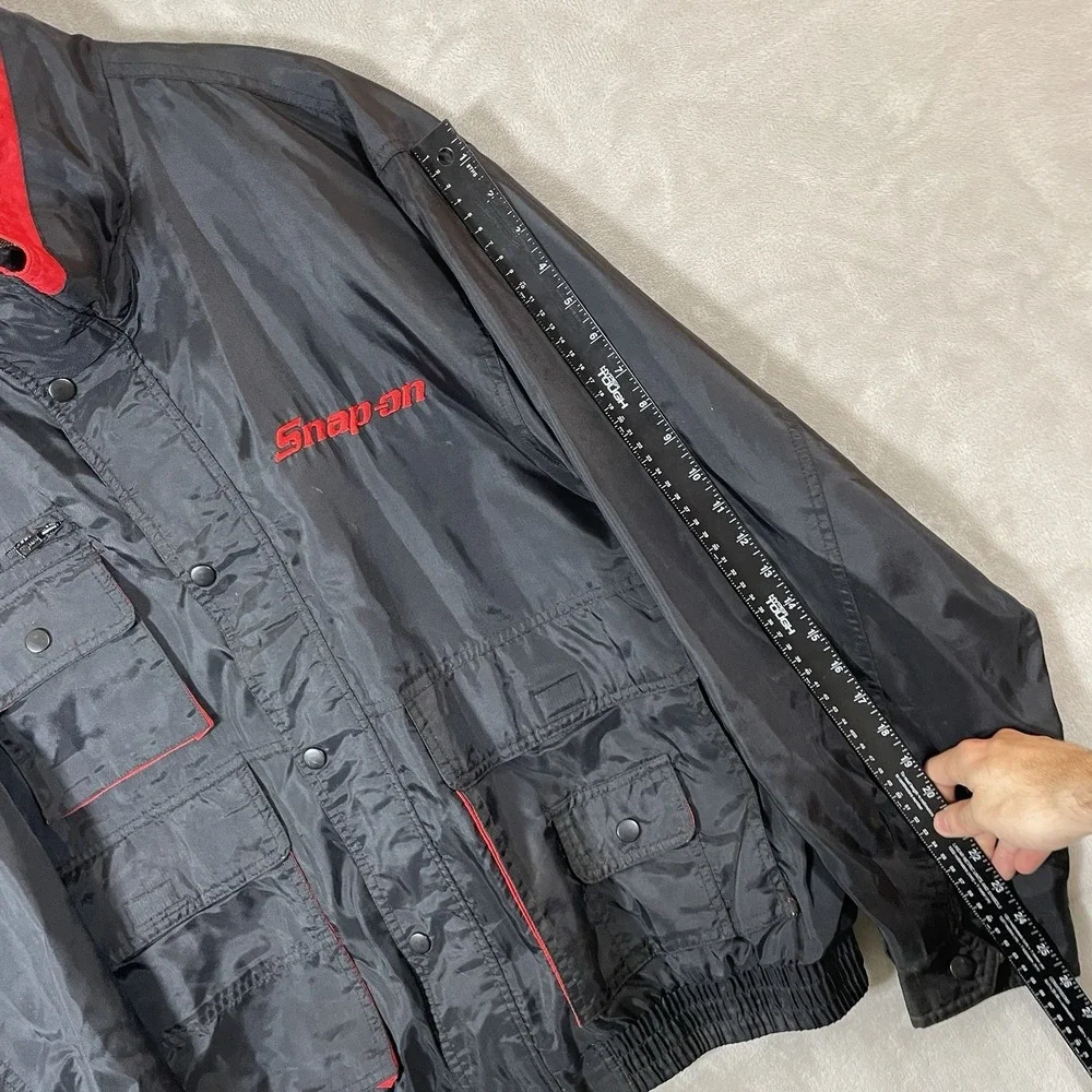 Vtg Snap-on Tool Jacket Men XL Utility Cargo Mechanic Bomber Biker Nylon Y2K 90s